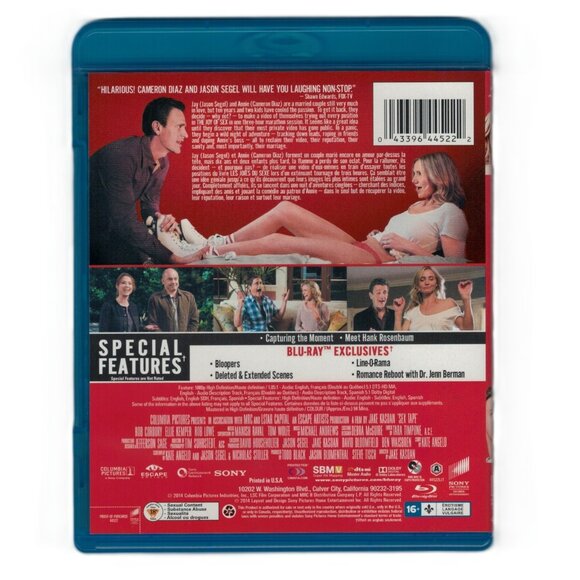 Sex Tape (Blu-ray) 2014 Cameron Diaz, Jason Segel NEW - Picture 2 of 2